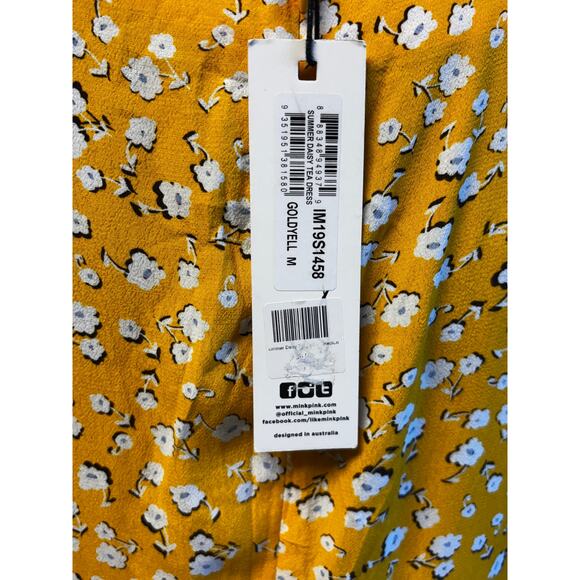 MinkPink Women’s Summer Daisy Mini Tea Dress Yellow Gold Size M - Picture 6 of 8